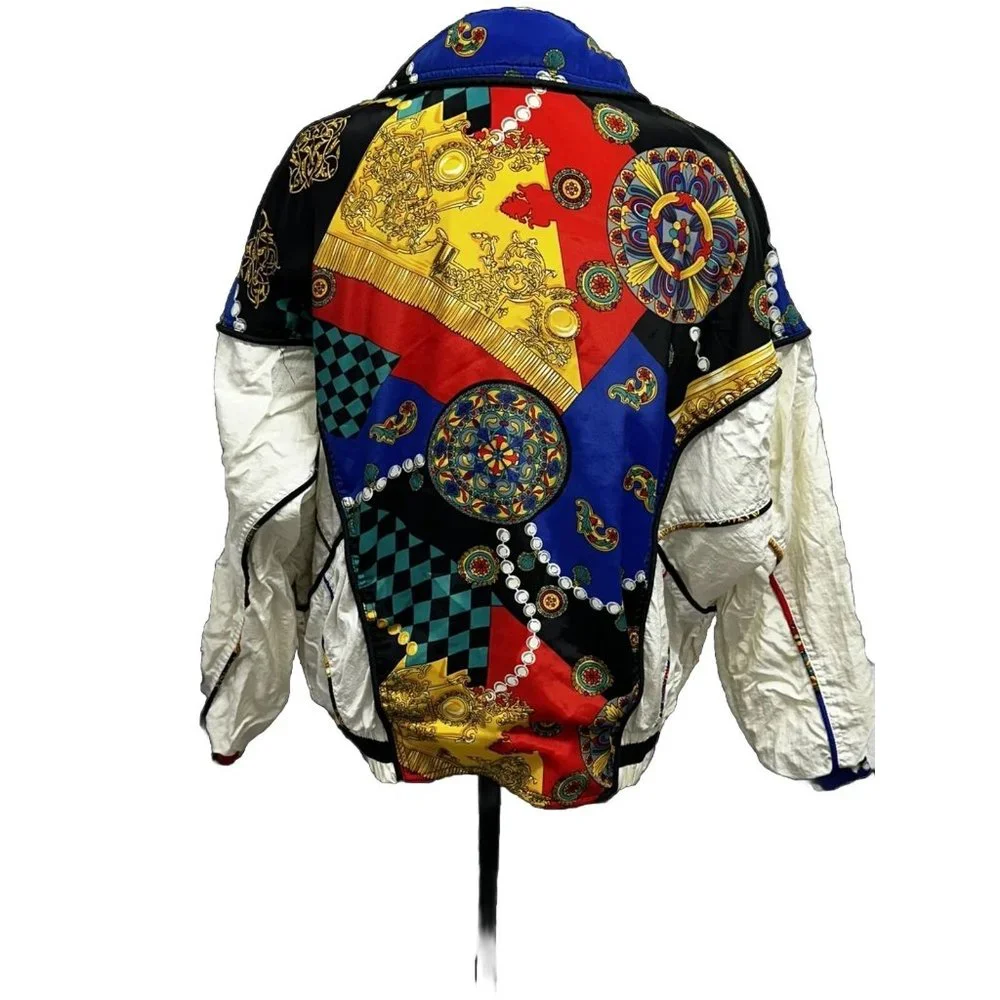 Vintage 90s East West Women Small Track Suit Windbreaker Jacket Oversized - Picture 3 of 11